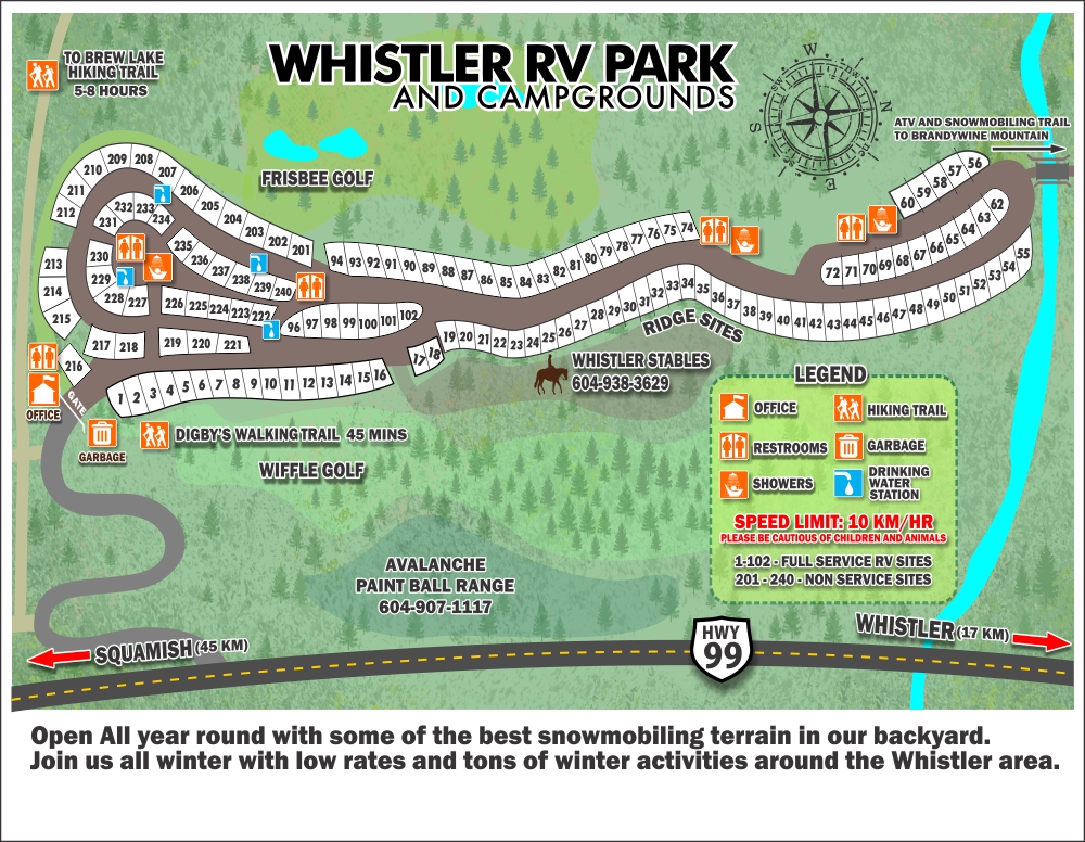 Site Map Whistler RV Park and Campground